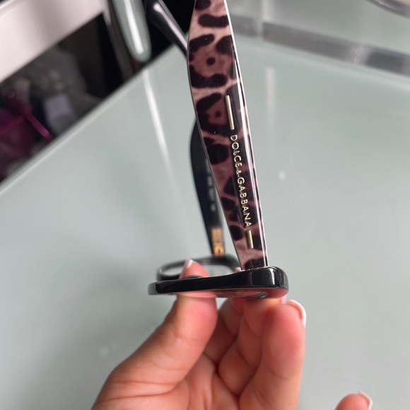 Dolce & Gabbana black and cheetah print cat-eye prescription frames - Picture 6 of 7